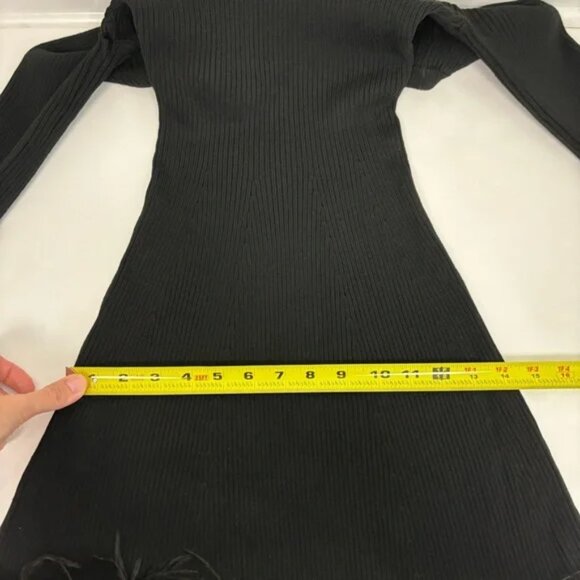 Lovers and Friends Ellerie Feather Knit Mini Dress in Black Size M - Picture 8 of 9